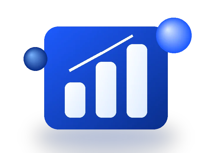 3D illustration of a growth chart